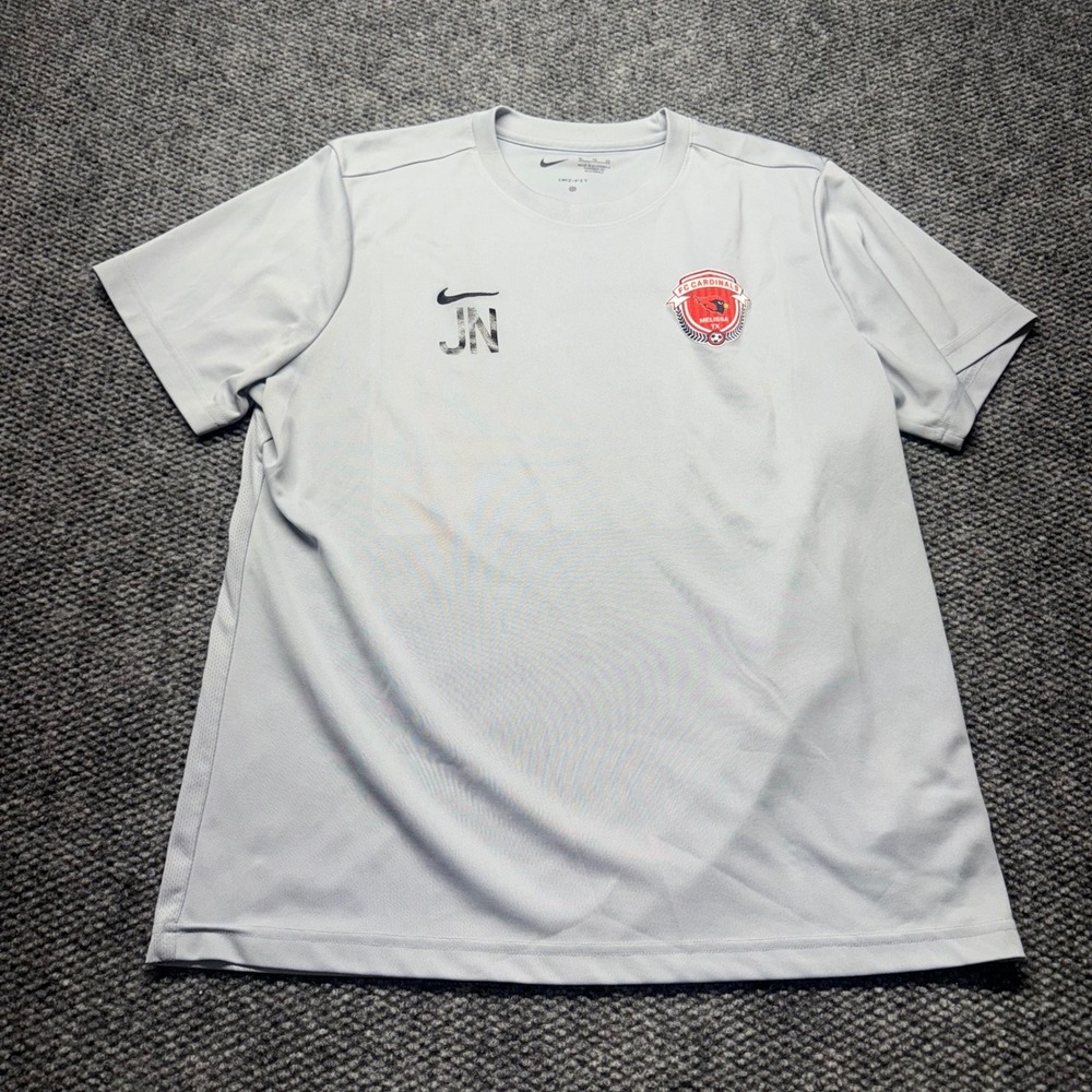 Nike Dri-FIT FC Cardinals Melissa TX Soccer Jersey Mens XL Gray Short Sleeve JN